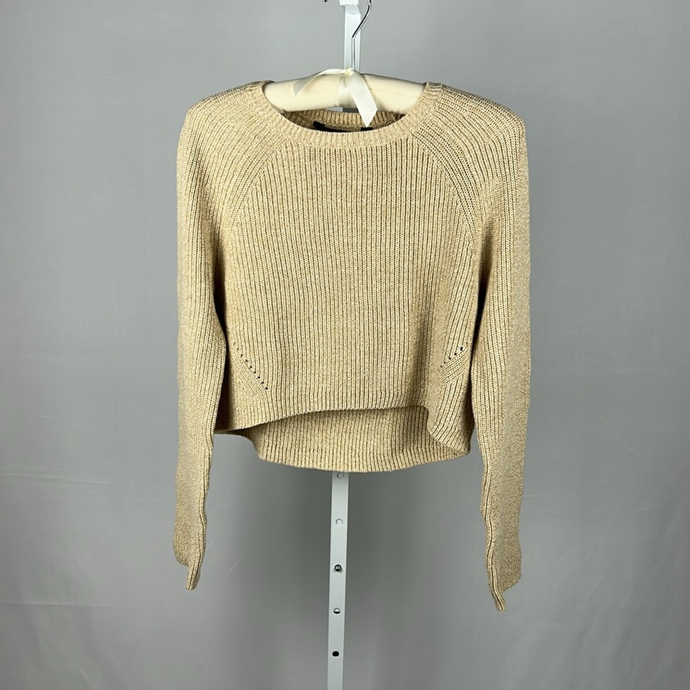 BCBGMaxAzria Tan Cropped Sweater size M